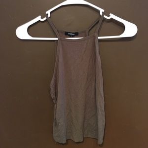 Olive green spaghetti strap crop top